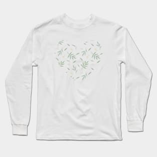 Heart Leaves and Flowers T-Shirt Long Sleeve T-Shirt